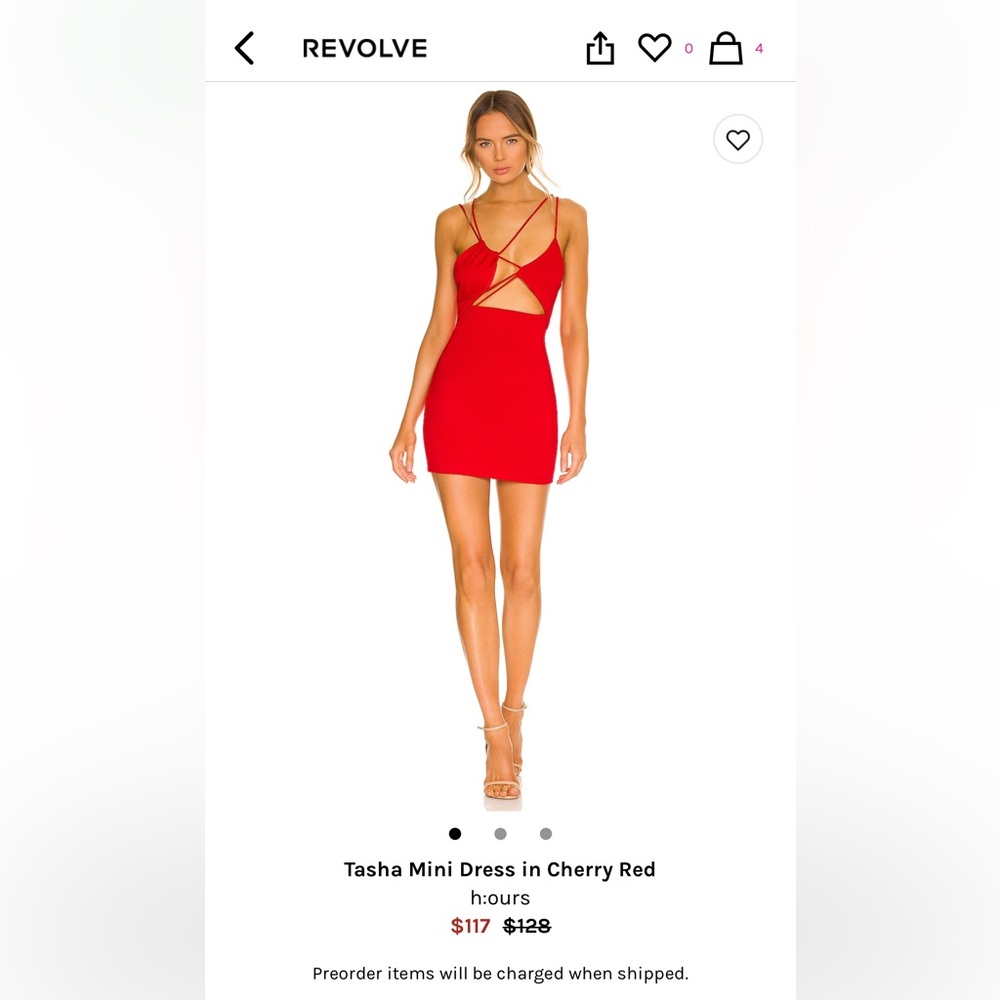 Red minidress from Revolve.